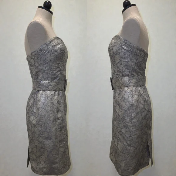 Badgley Mischka Designer Evening Mini Midi 3-Piece Belted Set Dress 6-Medium - Picture 5 of 9